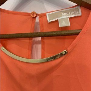 MICHAEL kors orange no sleeve top size small